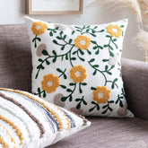 Embroidery Floral Garden Cushion Cover