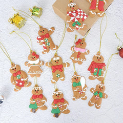 Gingerbread Man Christmas Tree Ornaments 12pcs