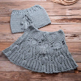 Crochet Bikini Top Skirt Set