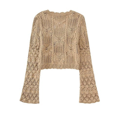 Meridian Hollow Out Crop Cardigan