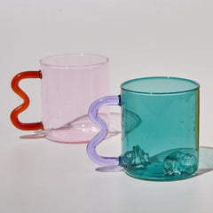 Handmade Wavy Ear Glass Mugs