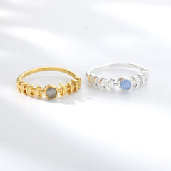 Opal Crescent Moon Ring