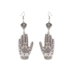 Vintage Evil Eye Hamsa Hand Drop Earrings