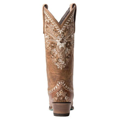 White Floral Embroidery Cowgirl Boots