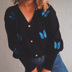 Embroidered Butterflies Cardigan