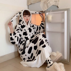 Cow Print Pajamas Dress