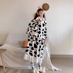 Cow Print Pajamas Dress
