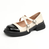 Vintage Style Round Toe Two-Tone Mary Jane Shoes