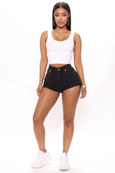 Truth Or Dare Denim Shorts - Black