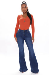 Total Flirt Mid Rise Stretch Flare Jeans - Dark Wash