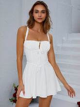 Tie Front Ruched Bust Cami Dress
