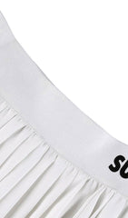 WHITE PLEATED SKIRT