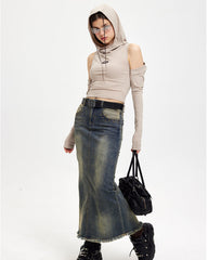 Lone Taurus Sleeved Top with Hood