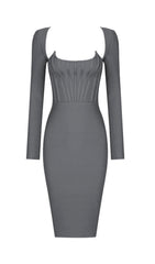 VENETIA CORSET MIDI BANDAGE DRESS
