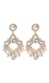 WHITE CRYSTAL CHANDELIER DROP EARRINGS