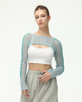 Stream Rupture Eyelet Knit Bolero