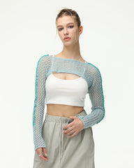 Stream Rupture Eyelet Knit Bolero