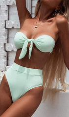 WHITE HIGH WAIST BIKINI BOTTOM