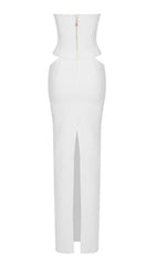 WHITE BANDAGE MAXI DRESS