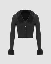 Sneaky Shadows Faux Fur Cardigan