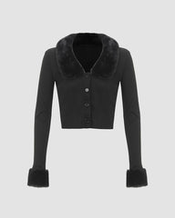 Sneaky Shadows Faux Fur Cardigan