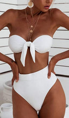 WHITE BIND BIKINI TOP