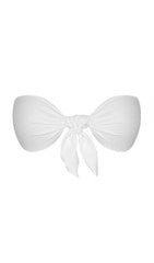 WHITE BIND BIKINI TOP