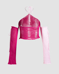 Gooseberry Picker Knit Halter with Sleeves