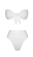 WHITE BIND BIKINI TOP