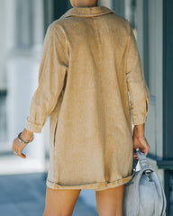 Torrance Cotton Pocketed Romper - Tan