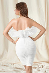 WHITE BANDAGE MINI DRESS