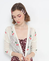 Knitted Cherries Cardigan