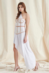 WHITE CORSET MAXI DRESS