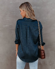 Thiago Satin Embossed Button Down Blouse