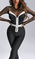 YASHMIRA MESH BANDAGE JUMPSUIT