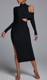 ZALCA CUTOUT MAXI BANDAGE DRESS