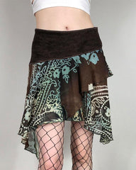 Floral Field Low-waist Skirt