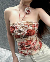 Halter Rosebed Tube Top