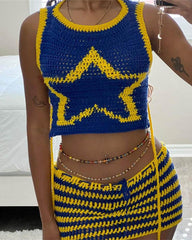 Shining Star Crochet Skirt Coord Set