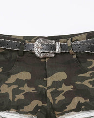 Camouflage Shorts with Belt