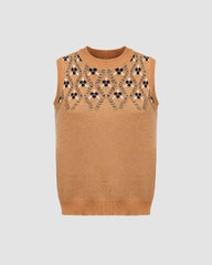 Fruitful Diamond Knitted Vest