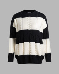 Caedence Striped Cable Knit Jumper