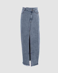 Charlise Slit Maxi Denim Skirt