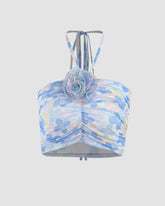 Roseya Belenne Halter Cropped Top