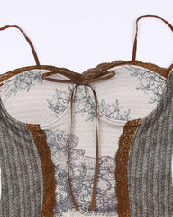 Fawaris Bow Lace Cami Top