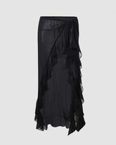 Void Abyss Slit Ruffle Skirt
