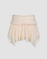 High-Waisted Mesh Floral Skirt