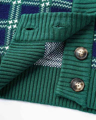 Delphinium Plaid Cropped Cardigan