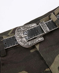 Camouflage Shorts with Belt