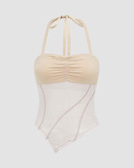 Keenfeather Halter Handkerchief Top